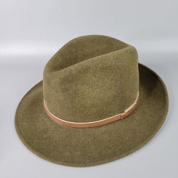 Lite Felt Mens Classic Traveler Hat 100% Wool Headwear Brown Tan Size Medium - Picture 12 of 12